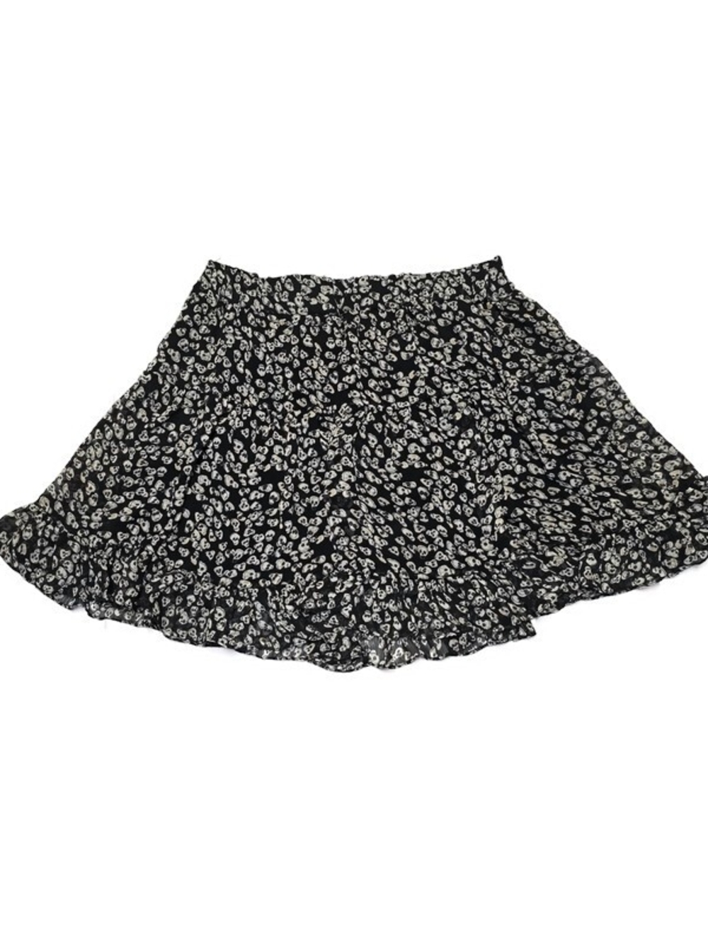 Royal Bones by Tripp NYC Y2K Skull Ruffle Mini Skirt Goth Punk Size XL